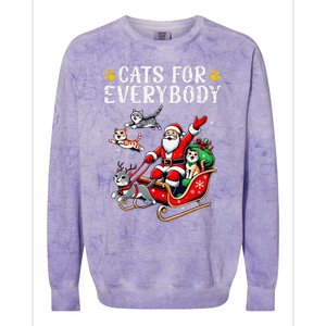 Cats For Everybody Christmas Cat Funny Santa Gift Colorblast Crewneck Sweatshirt