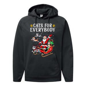 Cats For Everybody Christmas Cat Funny Santa Gift Performance Fleece Hoodie