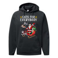 Cats For Everybody Christmas Cat Funny Santa Gift Performance Fleece Hoodie