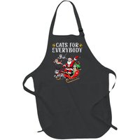 Cats For Everybody Christmas Cat Funny Santa Gift Full-Length Apron With Pockets