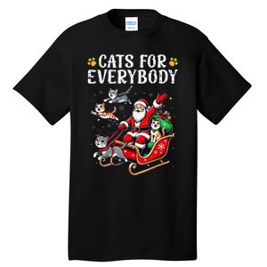 Cats For Everybody Christmas Cat Funny Santa Gift Tall T-Shirt