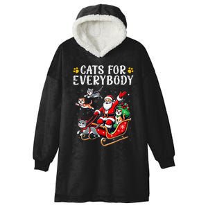 Cats For Everybody Christmas Cat Funny Santa Gift Hooded Wearable Blanket