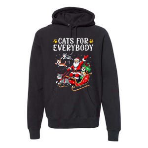 Cats For Everybody Christmas Cat Funny Santa Gift Premium Hoodie