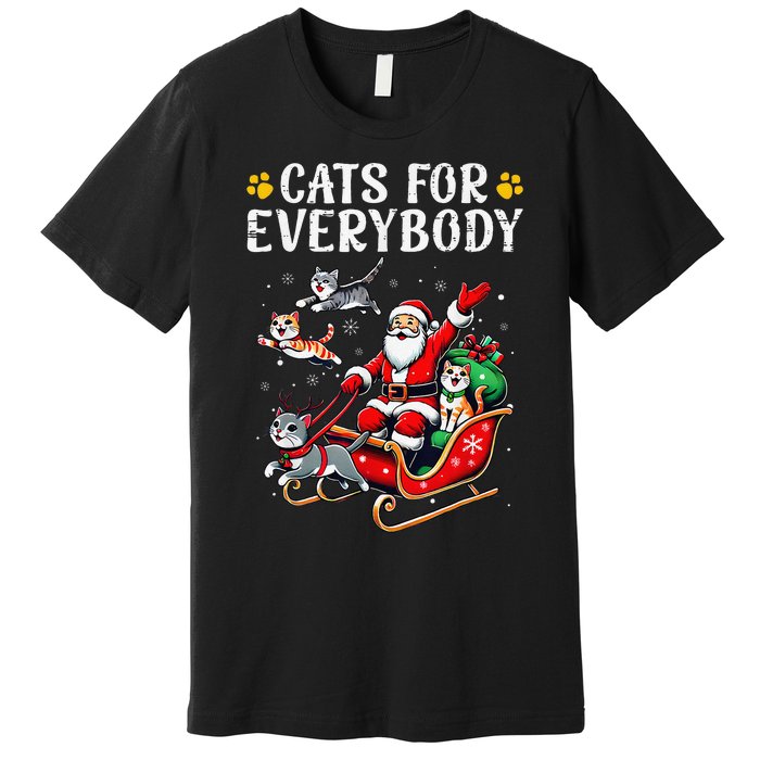 Cats For Everybody Christmas Cat Funny Santa Gift Premium T-Shirt