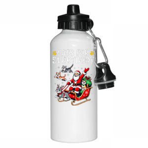 Cats For Everybody Christmas Cat Funny Santa Gift Aluminum Water Bottle