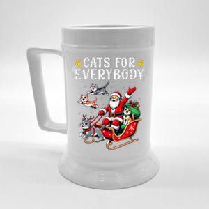 Cats For Everybody Christmas Cat Funny Santa Gift Beer Stein