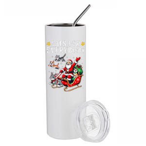 Cats For Everybody Christmas Cat Funny Santa Gift Stainless Steel Tumbler