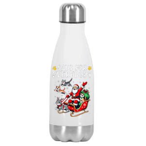 Cats For Everybody Christmas Cat Funny Santa Gift Stainless Steel Insulated Water Bottle