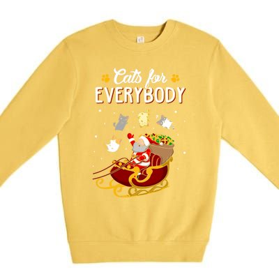 Cats For Everybody Cat Christmas Ugly Christmas Gift Premium Crewneck Sweatshirt