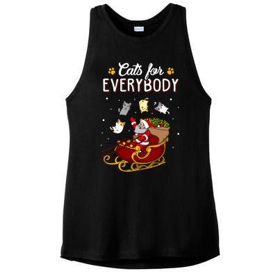 Cats For Everybody Cat Christmas Ugly Christmas Gift Ladies PosiCharge Tri-Blend Wicking Tank