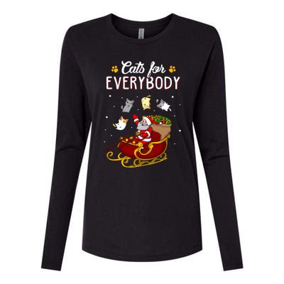 Cats For Everybody Cat Christmas Ugly Christmas Gift Womens Cotton Relaxed Long Sleeve T-Shirt