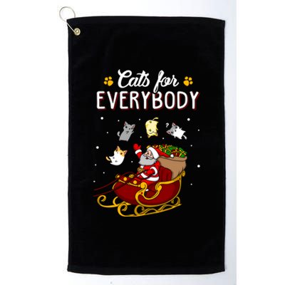 Cats For Everybody Cat Christmas Ugly Christmas Gift Platinum Collection Golf Towel