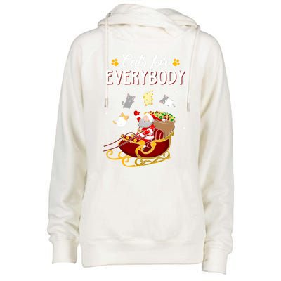 Cats For Everybody Cat Christmas Ugly Christmas Gift Womens Funnel Neck Pullover Hood