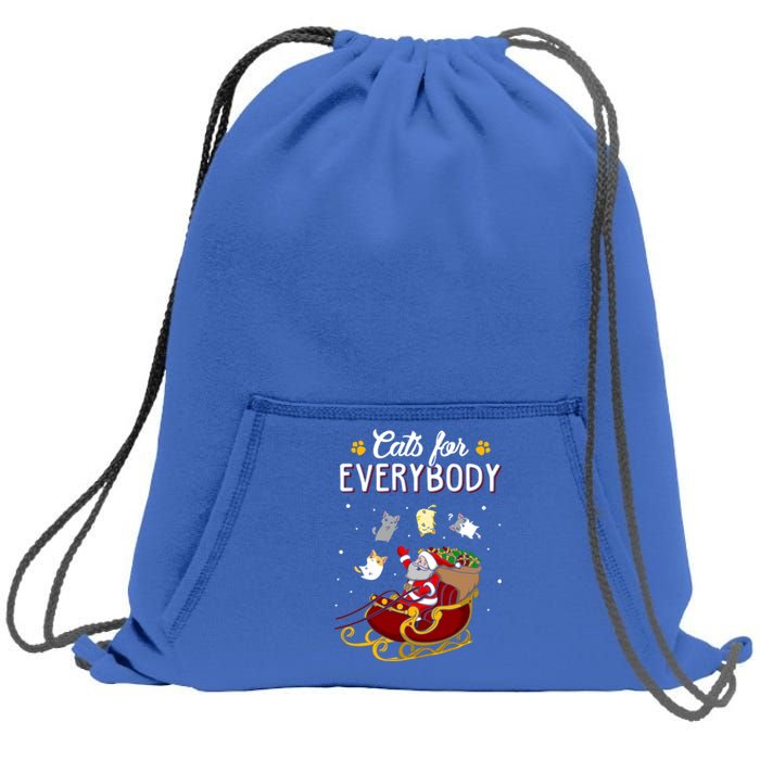 Cats For Everybody Cat Christmas Ugly Christmas Gift Sweatshirt Cinch Pack Bag