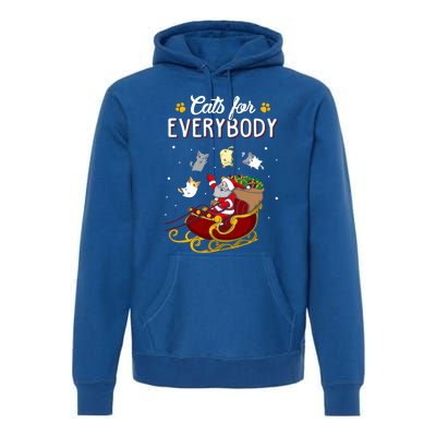 Cats For Everybody Cat Christmas Ugly Christmas Gift Premium Hoodie