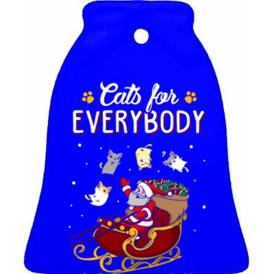 Cats For Everybody Cat Christmas Ugly Christmas Gift Ceramic Bell Ornament