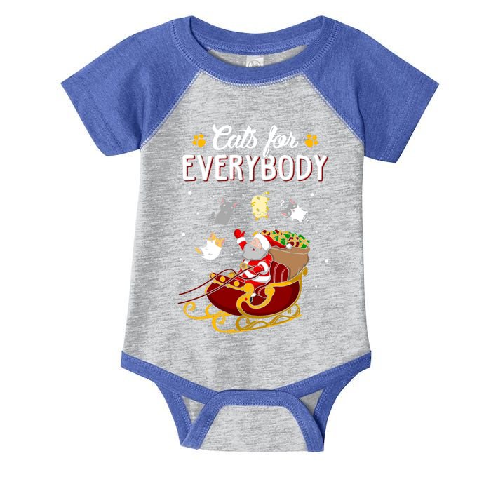 Cats For Everybody Cat Christmas Ugly Christmas Gift Infant Baby Jersey Bodysuit