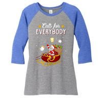 Cats For Everybody Cat Christmas Ugly Christmas Gift Women's Tri-Blend 3/4-Sleeve Raglan Shirt