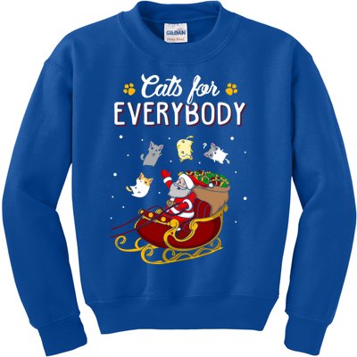 Cats For Everybody Cat Christmas Ugly Christmas Gift Kids Sweatshirt