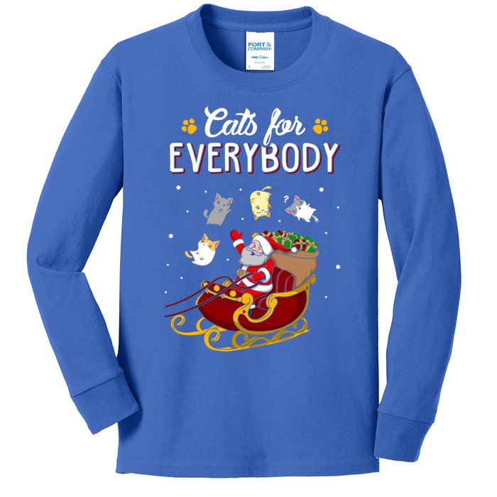 Cats For Everybody Cat Christmas Ugly Christmas Gift Kids Long Sleeve Shirt