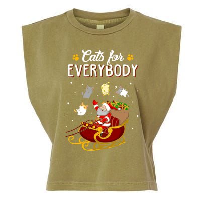 Cats For Everybody Cat Christmas Ugly Christmas Gift Garment-Dyed Women's Muscle Tee