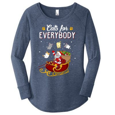 Cats For Everybody Cat Christmas Ugly Christmas Gift Women's Perfect Tri Tunic Long Sleeve Shirt