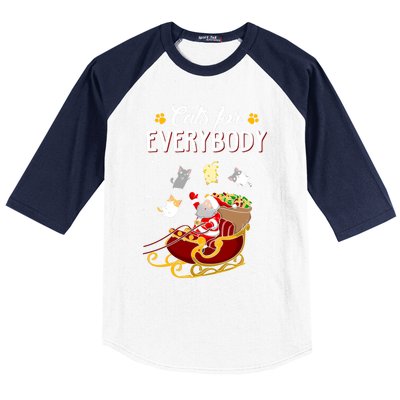 Cats For Everybody Cat Christmas Ugly Christmas Gift Baseball Sleeve Shirt