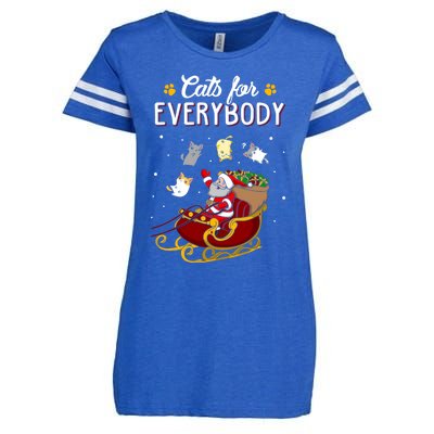 Cats For Everybody Cat Christmas Ugly Christmas Gift Enza Ladies Jersey Football T-Shirt