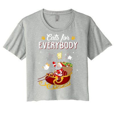 Cats For Everybody Cat Christmas Ugly Christmas Gift Women's Crop Top Tee