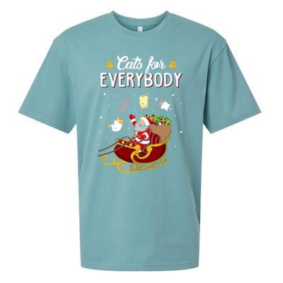 Cats For Everybody Cat Christmas Ugly Christmas Gift Sueded Cloud Jersey T-Shirt