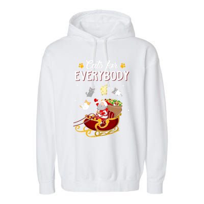 Cats For Everybody Cat Christmas Ugly Christmas Gift Garment-Dyed Fleece Hoodie