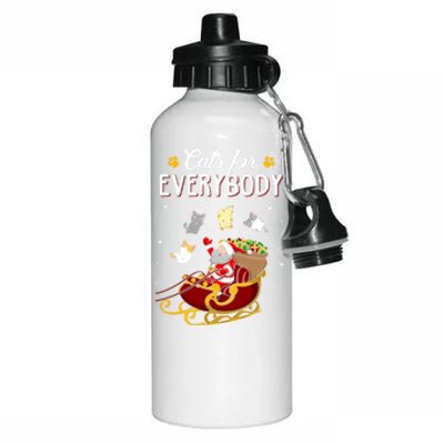 Cats For Everybody Cat Christmas Ugly Christmas Gift Aluminum Water Bottle