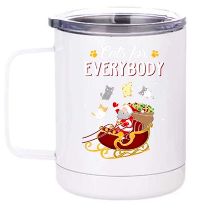 Cats For Everybody Cat Christmas Ugly Christmas Gift 12 oz Stainless Steel Tumbler Cup