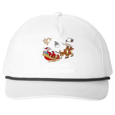 Cats For Everybody Christmas Cat Funny Xmas Santa Gift Snapback Five-Panel Rope Hat