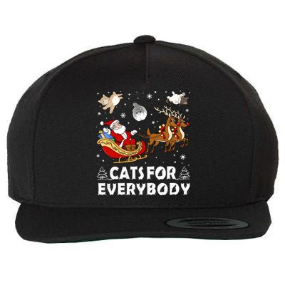 Cats For Everybody Christmas Cat Funny Xmas Santa Gift Wool Snapback Cap