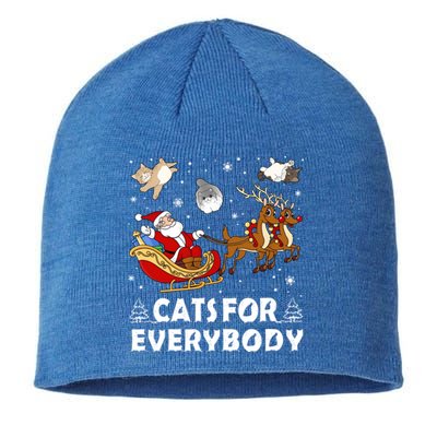 Cats For Everybody Christmas Cat Funny Xmas Santa Gift Sustainable Beanie