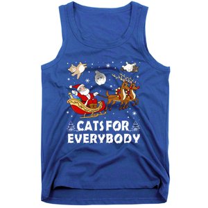 Cats For Everybody Christmas Cat Funny Xmas Santa Gift Tank Top