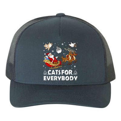 Cats For Everybody Christmas Cat Funny Xmas Santa Gift Yupoong Adult 5-Panel Trucker Hat