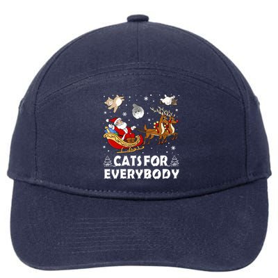 Cats For Everybody Christmas Cat Funny Xmas Santa Gift 7-Panel Snapback Hat