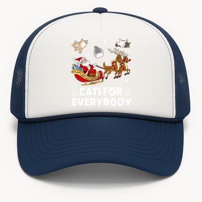 Cats For Everybody Christmas Cat Funny Xmas Santa Gift Trucker Hat