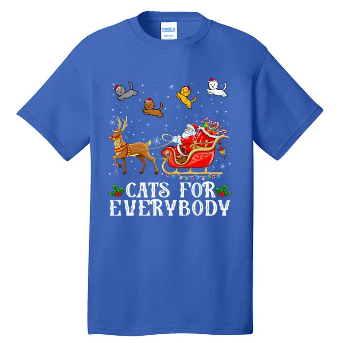 Cats For Everybody Christmas Cat Funny Xmas Santa Cute Gift Tall T-Shirt