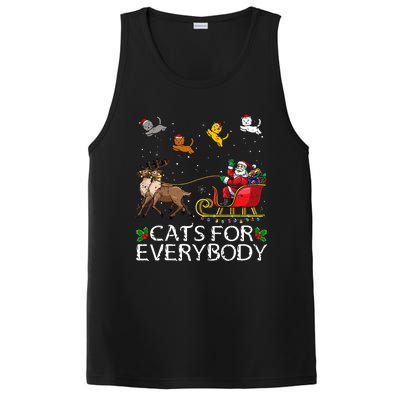 Cats For Everybody Christmas Cat Funny Xmas Santa PosiCharge Competitor Tank