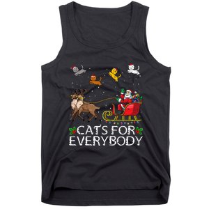 Cats For Everybody Christmas Cat Funny Xmas Santa Tank Top