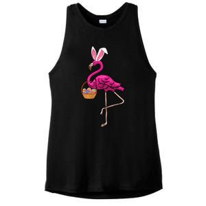 Cute Flamingo Egg Hunt Easter Bunny Funny Easter Gift Ladies PosiCharge Tri-Blend Wicking Tank