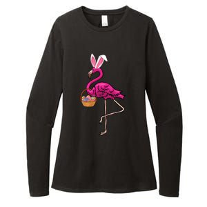 Cute Flamingo Egg Hunt Easter Bunny Funny Easter Gift Womens CVC Long Sleeve Shirt