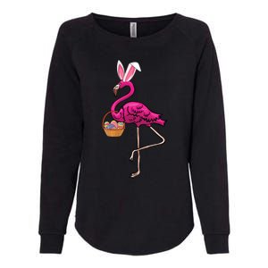 Cute Flamingo Egg Hunt Easter Bunny Funny Easter Gift Womens California Wash Sweatshirt