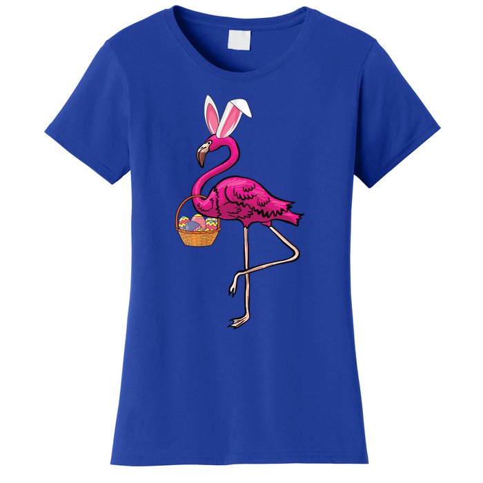 Cute Flamingo Egg Hunt Easter Bunny Funny Easter Gift Women's T-Shirt