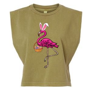 Cute Flamingo Egg Hunt Easter Bunny Funny Easter Gift Garment-Dyed Women's Muscle Tee