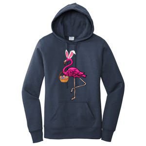 Cute Flamingo Egg Hunt Easter Bunny Funny Easter Gift Women's Pullover Hoodie