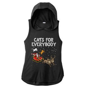 Cats For Everybody Christmas Cat Funny Xmas Santa Gift Ladies PosiCharge Tri-Blend Wicking Draft Hoodie Tank